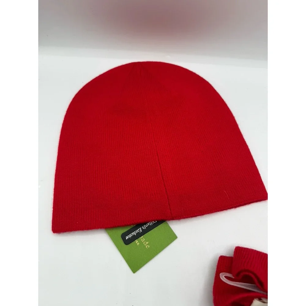 RED Kate Spade New York‎ Fingerless Gloves/Arm Warmer & MATCHING BEANIE HAT!